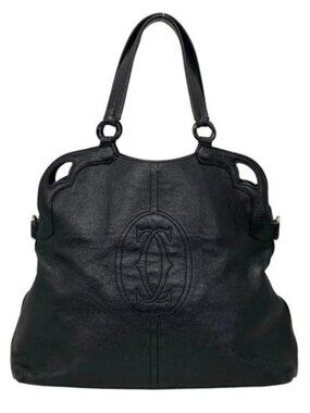 Cartier Marcello de Cartier Shopping Bag - Black Leather Handbag
